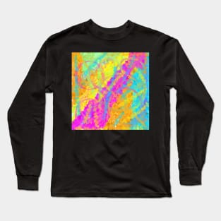 COLOUR BUBBLE SPLASH ABSTRACT WEARABLE ART Long Sleeve T-Shirt